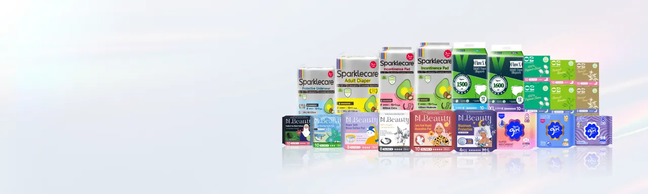 Five feminine care and adult care brands from BINGBING Group