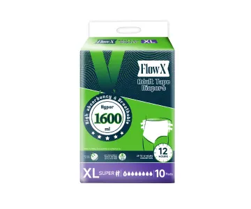 FlowX Adult Tape Diaper XL, 10pcs