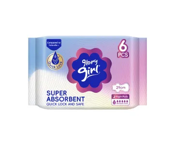 Glory Girl Super Absorbent 290mm night pad, 6pcs