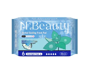 M Beauty Fresh Cooling 360mm overnight pad, 6pcs