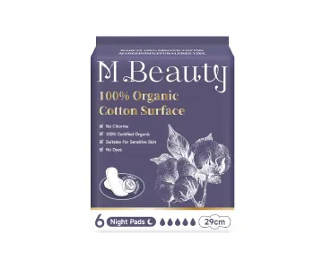 M Beauty Organic Cotton 290mm night pad, 6pcs