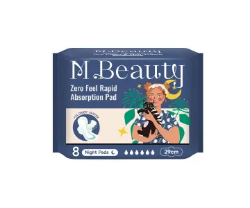 M Beauty Zero Feel Rapid Absorption 290mm night pad, 8pcs