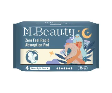 M Beauty Zero Feel Rapid Absorption 410mm overnight pad, 4pcs