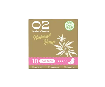 O2 Natural Hemp 240mm day pad, 10pcs
