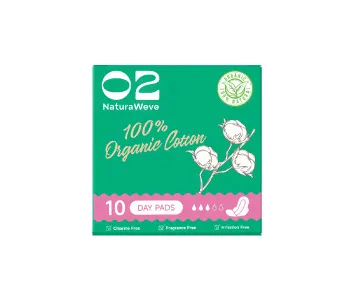 O2 Organic Cotton 240mm day pad, 10pcs