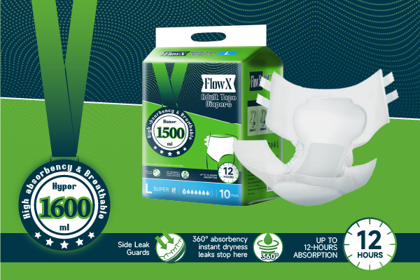 FlowX adult tape diaper L size pack
