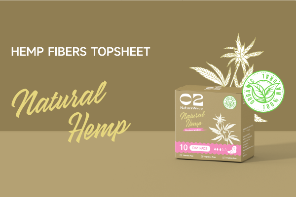 O2 Natural Hemp 150mm panty liner, 20pcs