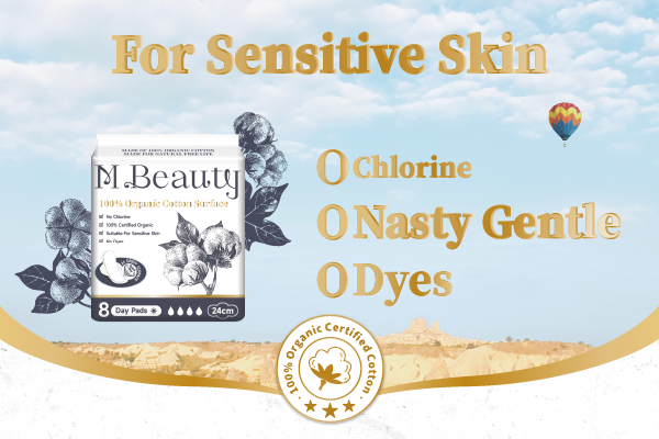 M Beauty Organic Cotton 150mm daily liner, 20pcs