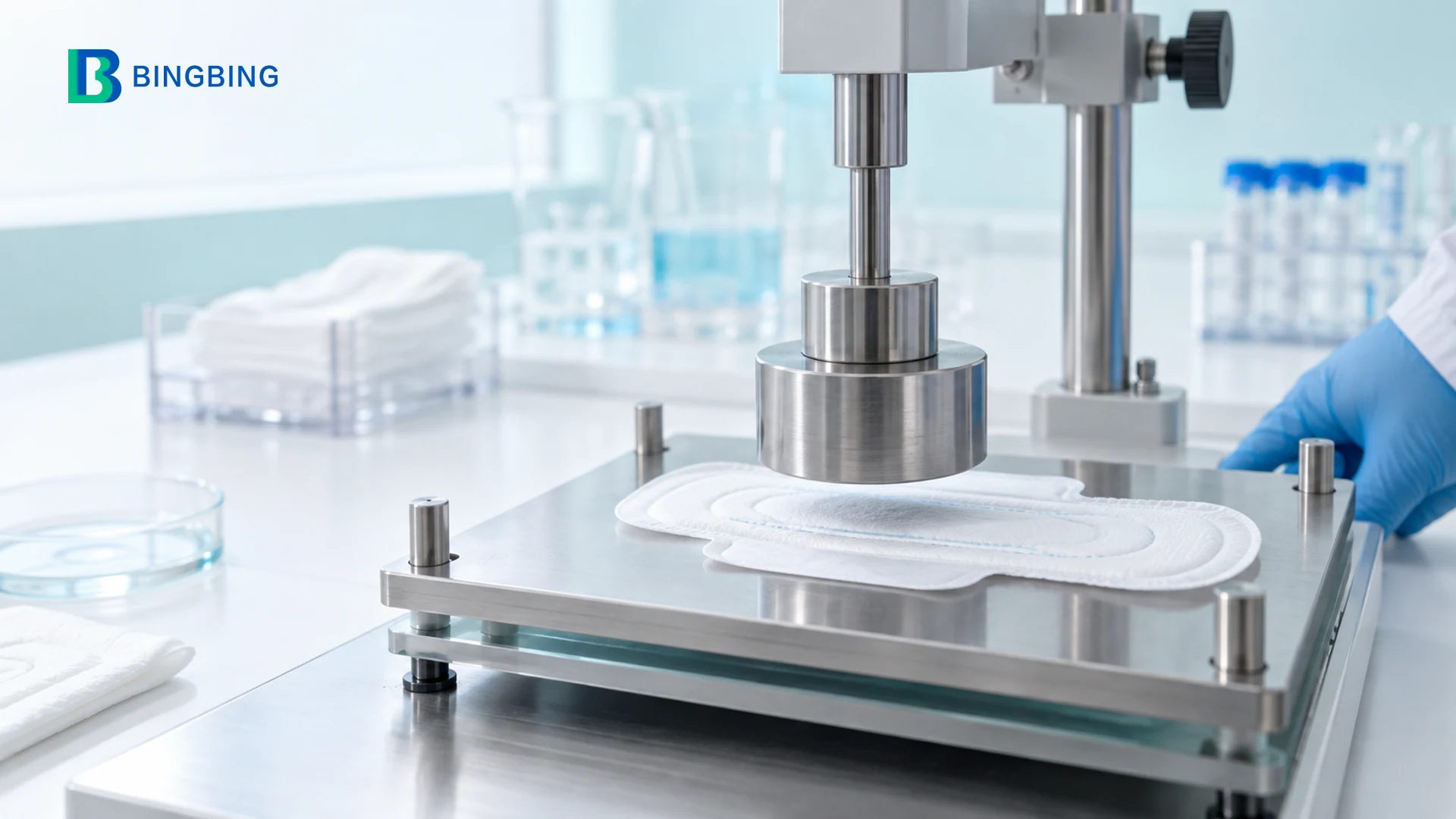 Sanitary pad with professional laboratory test equipment